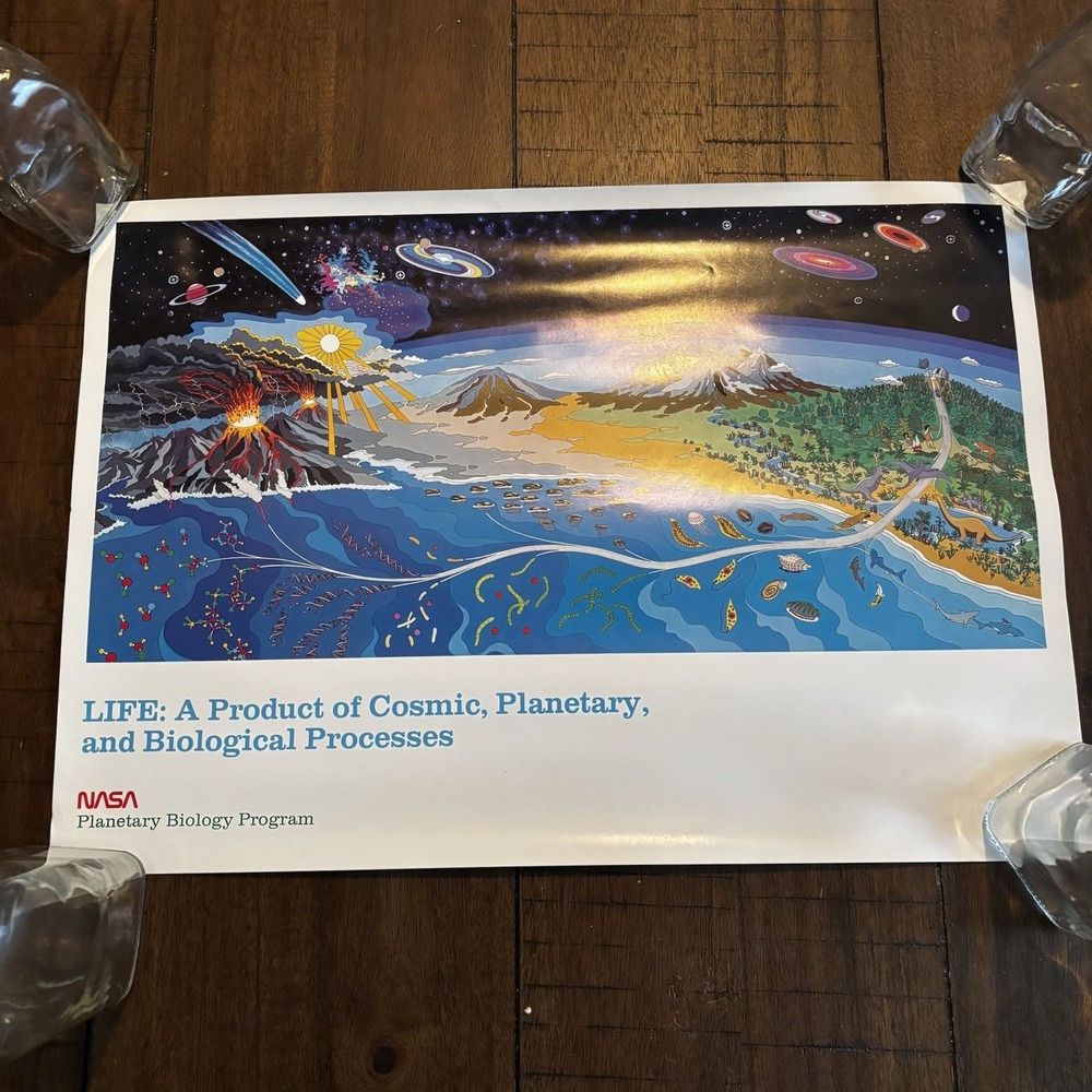 Educational NASA Poster Cosmic Planetary Biological Processes Space Art Print
